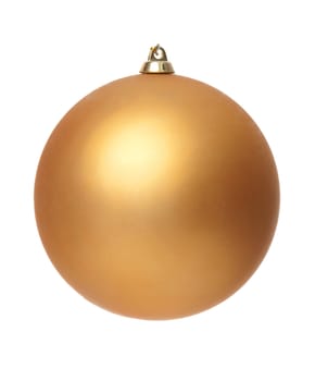 Yellow christmas ball isolated on white background.