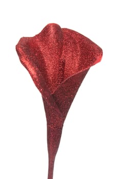 Red Christmas decoration isolated  on white background.