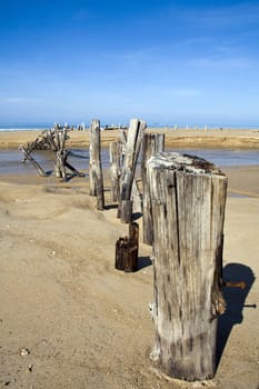 Posts on a tropical beach