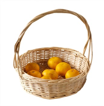 Basket of Oranges isolated with clipping path       