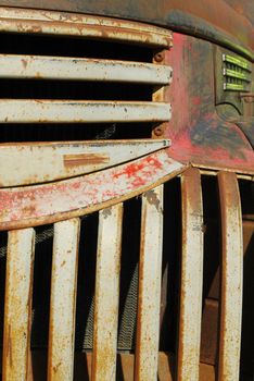 vintage rust bucket pick-up truck abstract