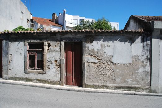 Abandoned old building without doors and windows.