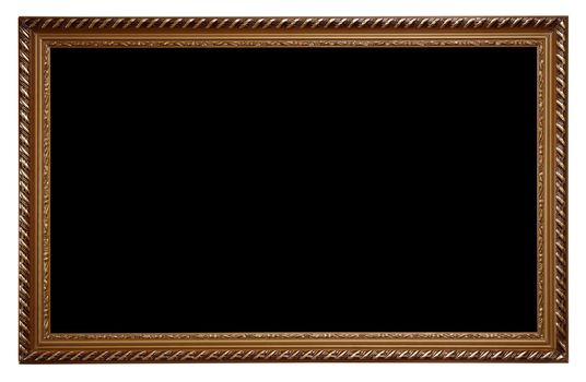 A large wooden frame - dark wood on white background