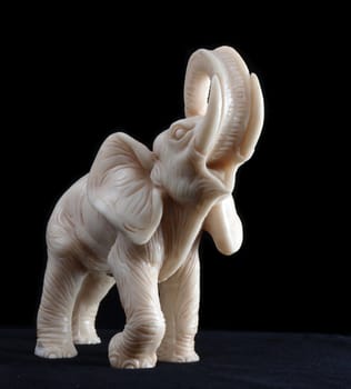 Elephant model, standing tall against black background