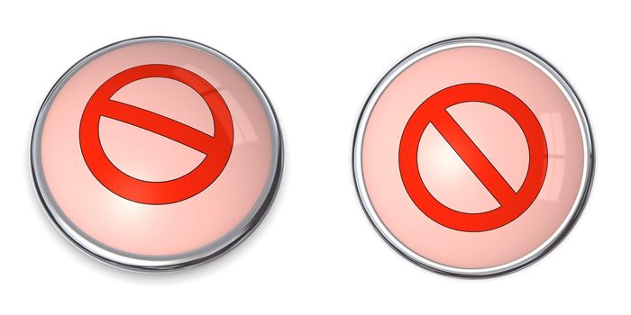 little button - red prohibition sign on a light red background