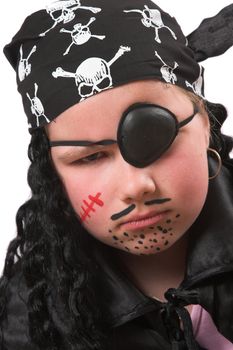 Ten year old girl as a pirate for Halloween party