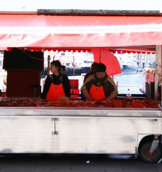 Popular fish market in Bergen. 