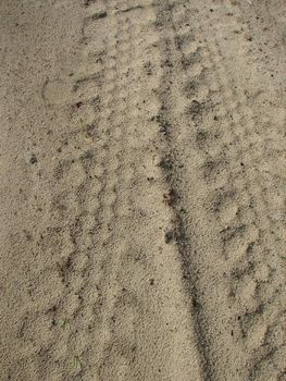 earth or sand background with tire tracks