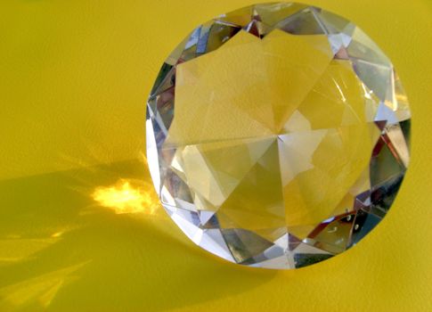 crystal on yellow background