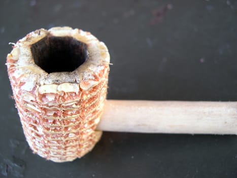 A home made, country style, corn cob pipe