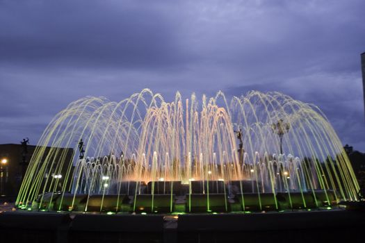 Fountain in the evening