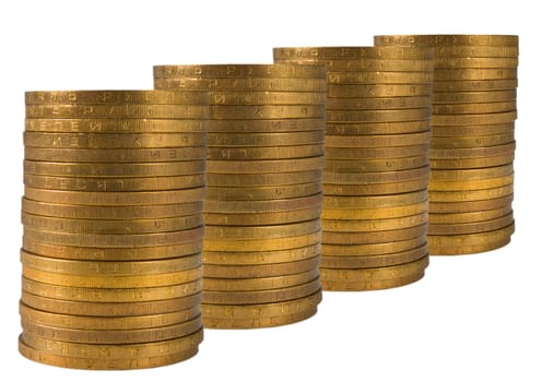 Columns of the gold(en) coins,graph from coins of the growing incom