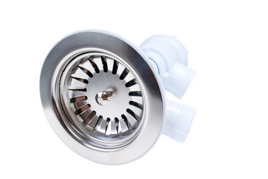 sanitary siphon isolated  on white background .Close-up