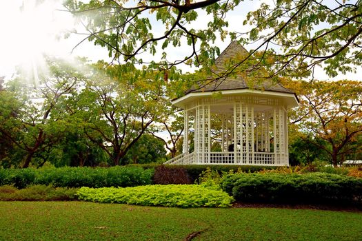 Picture of the beautiful bandstand in Singapore botanic gardens