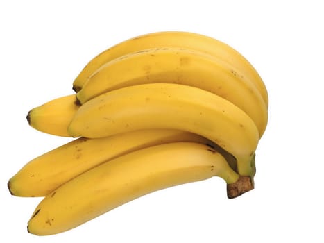 A bunch of ripe banana on a white background - isolated