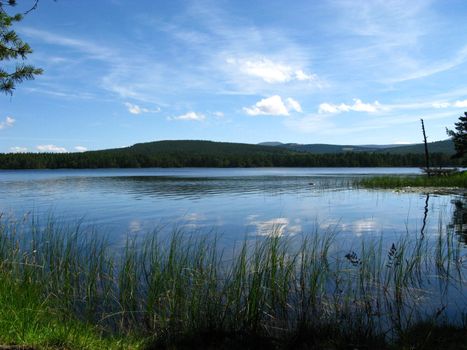 View over lake in scotland