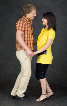 Pair of lovers on the black background