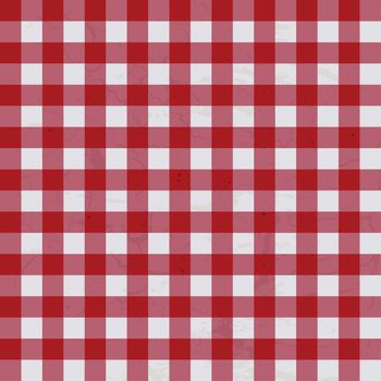 Red and white textured table cloth which will make ideal background