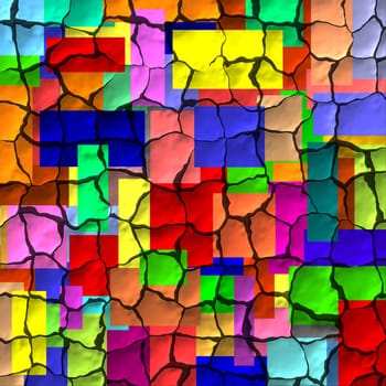 Abstract colorful cracks background