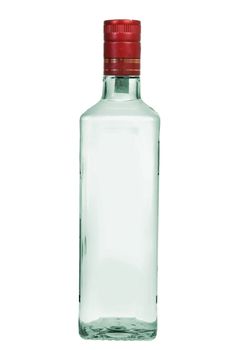 Bottle of vodka isolated on white background