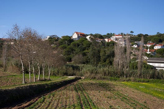 Portugal rural life around some mountains, a beautiful rural landscape 