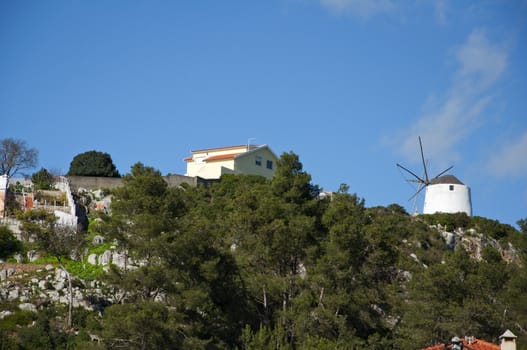 landscape,  Portugal on the hill An old millм