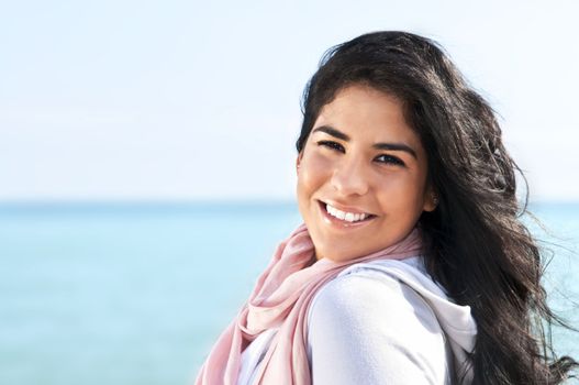 Portrait of beautiful smiling native american girl