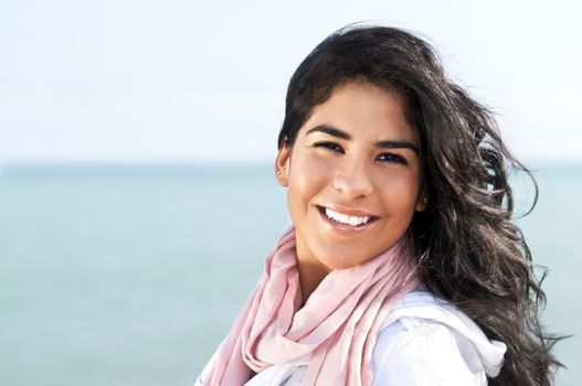 Portrait of beautiful smiling native american girl