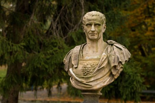 Caesar statue in Warsaw park