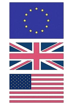 Crayon illustration of the national flag  - Europe UK USA