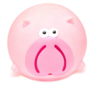 toy pink pig isolated on white background 