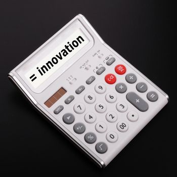 innovation concept with calculator showing future change