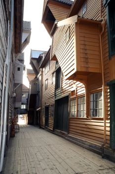 Old city Bergen taken in morning time