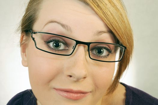 Portrait of the young woman taken as close up