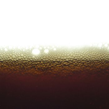 Beer foam in a glass, with copy space