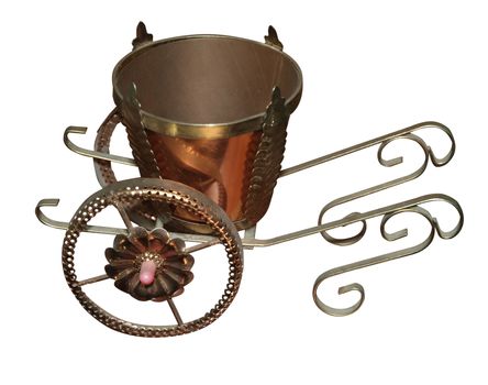 Roman Chariot Plant Pot Holder isolated with clipping path      