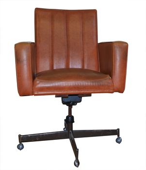 Leather Computer Chair isolated with clipping path           