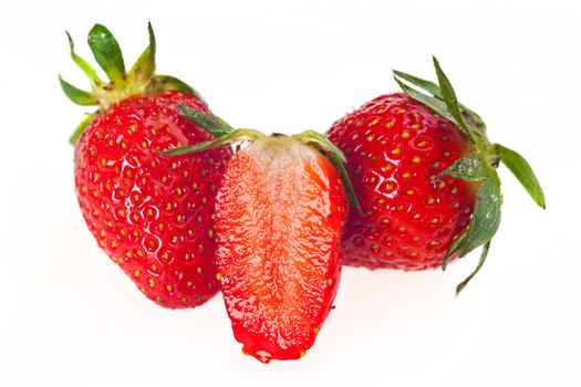 strawberries isolated on a white background