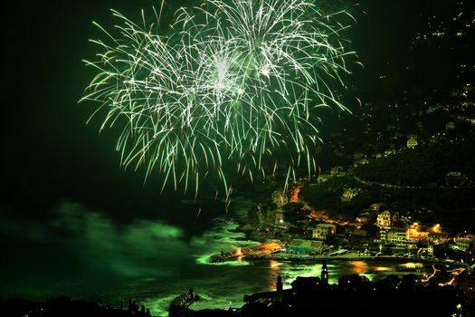 Fireworks in recco during 8 september celebration 