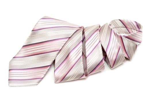 Rose striped tie convolute and is insulated on white background