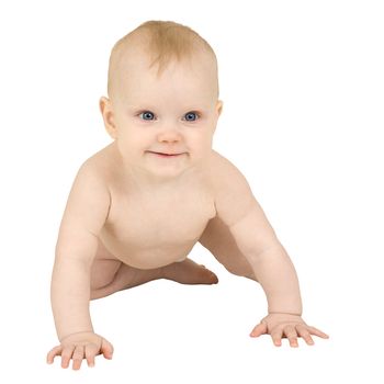 Bright closeup portrait of adorable baby