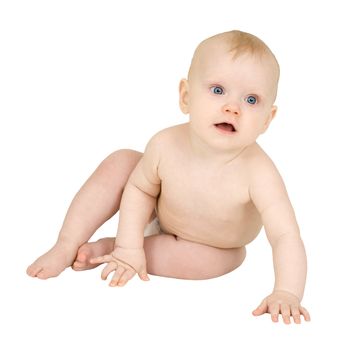 Bright closeup portrait of adorable baby