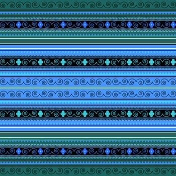 Decorative pattern in green snd blue tones