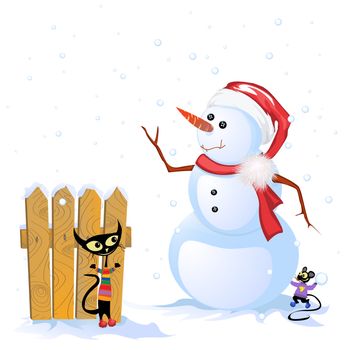 Winter Holidays celebration card, graphic illustration