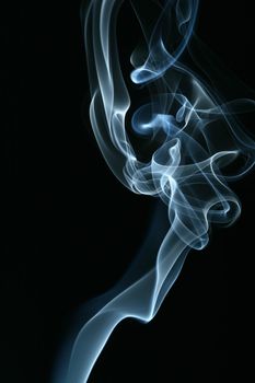 blue smoke on black background