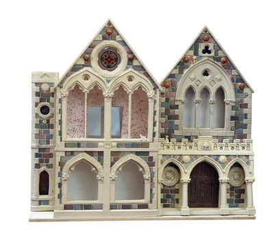 Antique Doll's House isolated with clipping path          