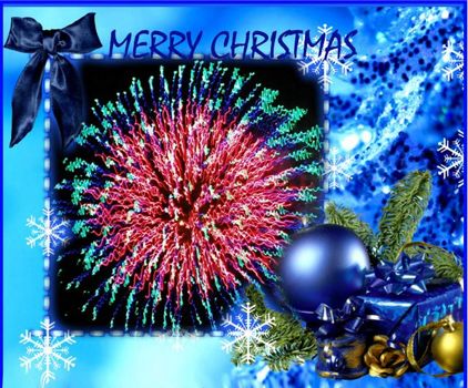 Collage of christmas images fireworks - holiday background