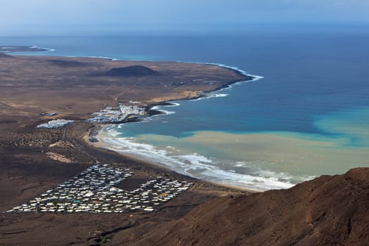 Playa Famara after a night of heavy rain.