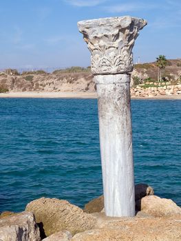 Details of a Corinthian Greek Ionic Roman Classical Marble Column vertical