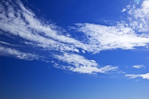 White clouds on blue sky